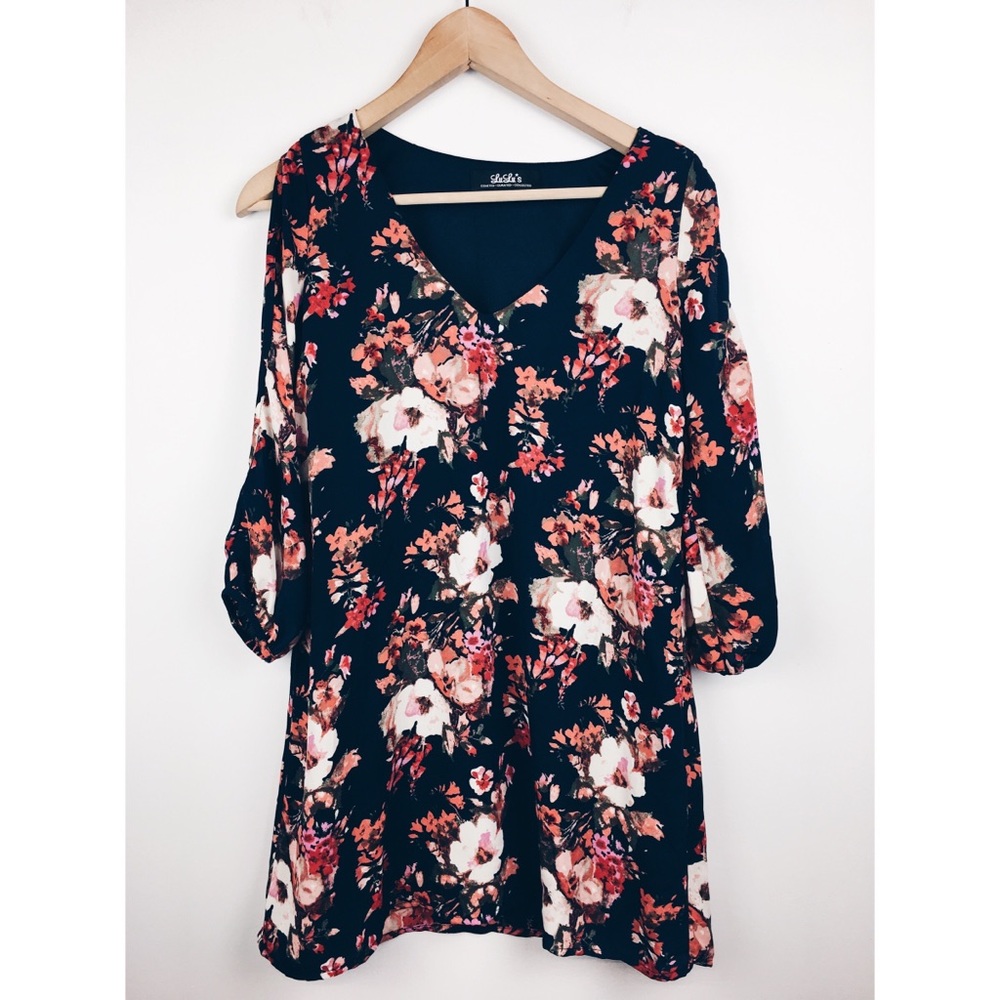 Lulus | Shifting Dears Navy Floral Print Dress - Picture 5 of 8